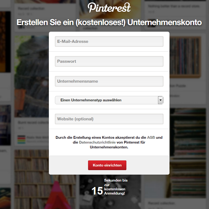 Registrieren bei Pinterest 4