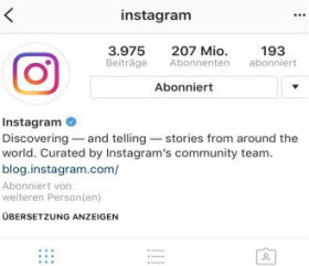 Instagram Unternehmensprofil