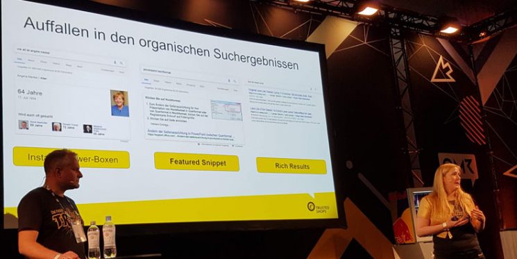 Auffallen in den organischen Suchergebnissen - Screenshot