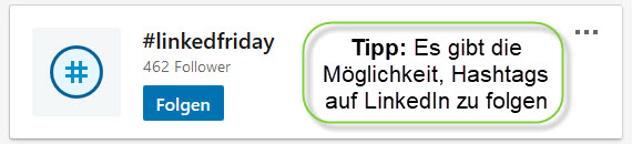 LinkedIn Hashtag folgen